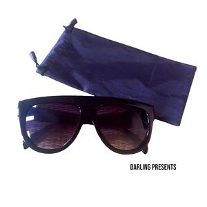 Oversided Flat Top Square Frame Sunglasses Women Color Black